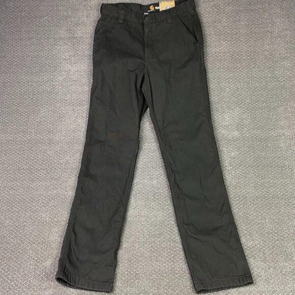 Carhartt Rugged Flex Knit Lined Rigby Dungaree Pants Men's 34 x 36 Gray Relaxed - Picture 2 of 14